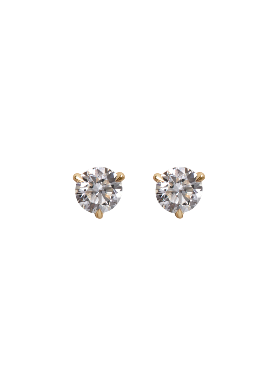 June round stud earrings diamond